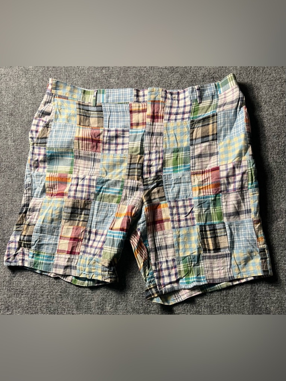 Berle Shorts Mens Sz 44R Multicolor Madras Patchwork Bermuda Beach Vacation golf